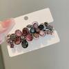 Elegante Fioritura Colorata con Strass Molletta a Molla Molletta a Una Parola per Capelli da Donna Parte Posteriore della Testa Mezza Acconciatura Fermagli Accessori per Capelli