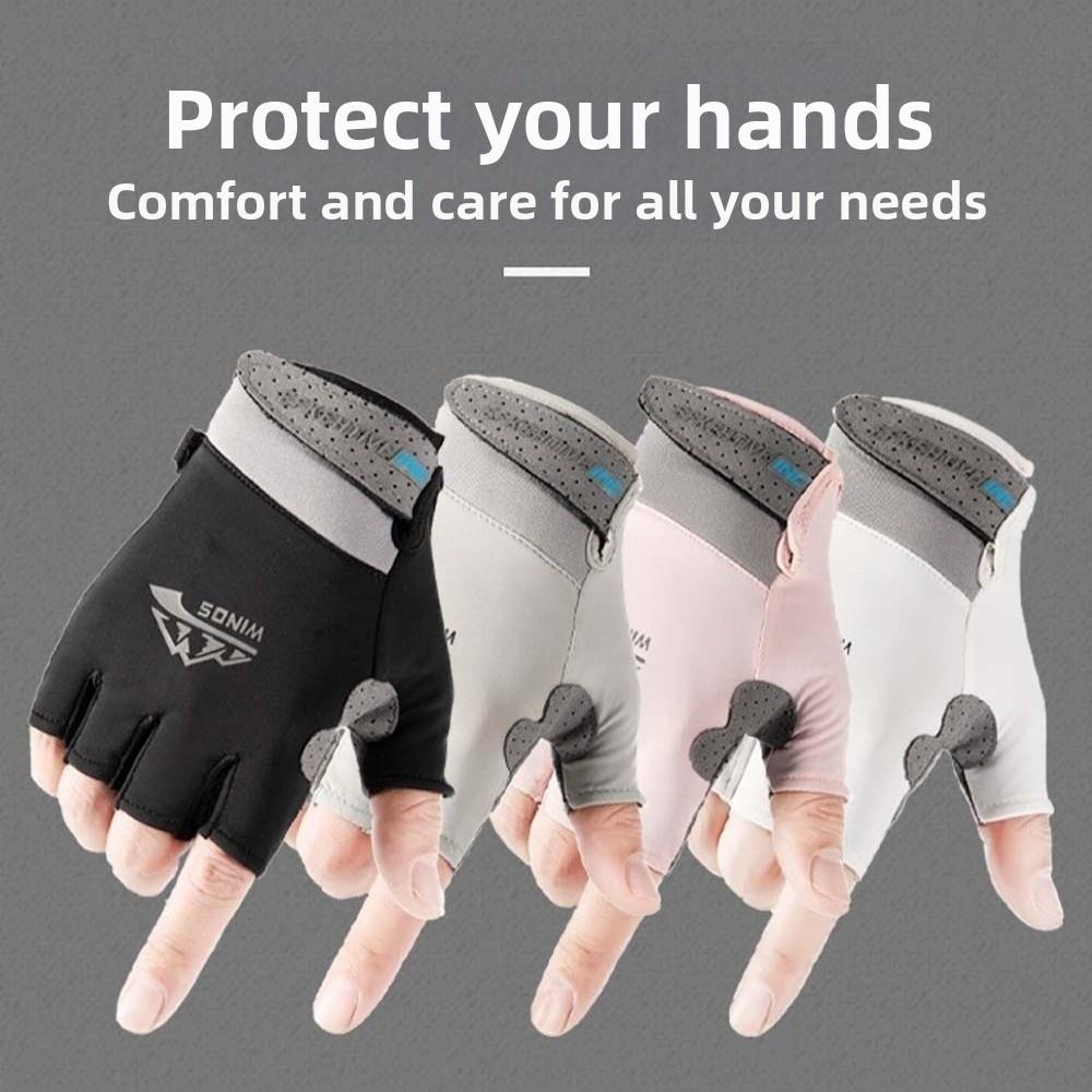 1 Pair Breathable Fitness Gloves Anti-lost Half-finger Mittens Cycling Gloves  Outdoor