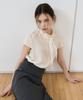 BIBYSEOB High-Neck Scarf Half Blouse Ivory [T52]