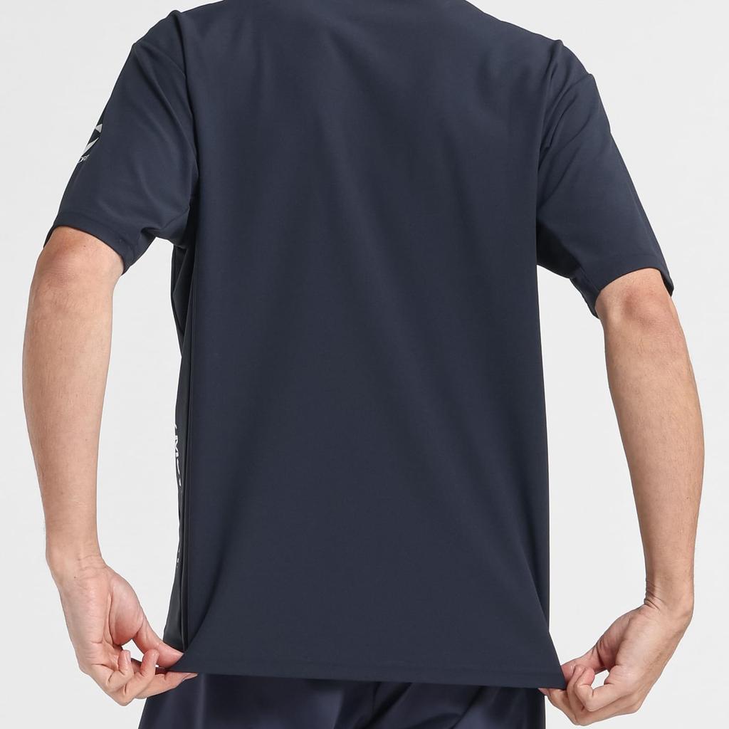 Move Sports Descente SUNSCREEN Mini Pique Short Sleeve Polo Shirt with Cooling and UV Protection Men's Function, Sweat-Wicking, Quick-Drying, Stretch,