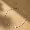Fashion Choker Necklace for Girl Women White Seed Beads Necklace with Shell Love Heart Pendant Trendy Neck Jewelry