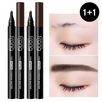 1+1 Prong Pro Tattoo Eyebrow, Dark Brown+Dark Brown, 1 Piece