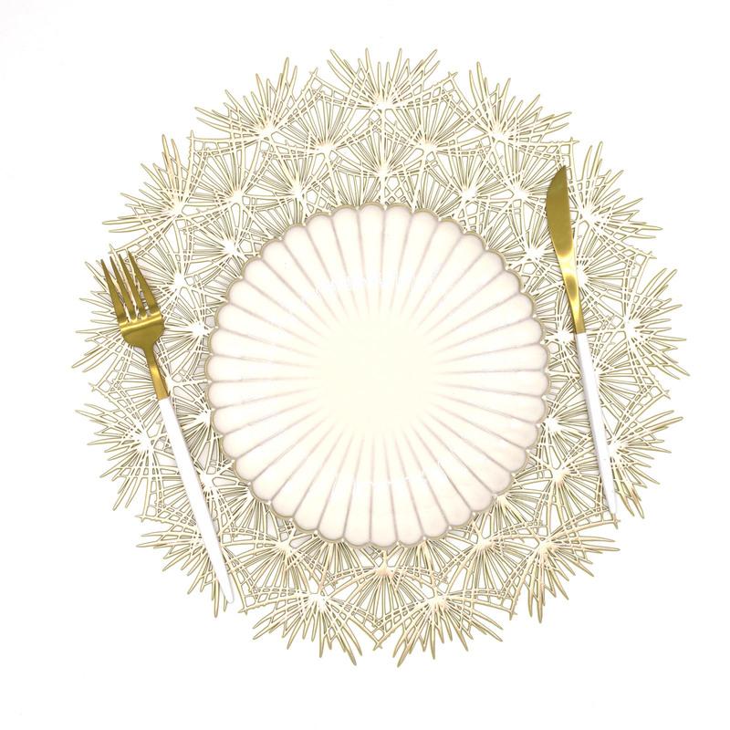 2/4PCS Dandelion Placemat for Dining Table PVC Plastic Hollow Coaster Table Bowl Mats Set Holiday Party Home Decor Wedding Party
