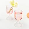 Irregular Shape Goblet Cup Ripple Style Dessert Cup Drinkware Colorful Glass Ice Cream Cup  Bar