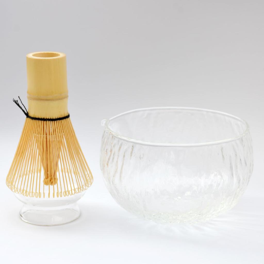 Glass Matcha Approximately X X Perfect for Tea or As a Gift Matcha Bowl and Tea Whisk Heat-resistant Bowl, Clear, 12.3cm 7.2cm (approx. 5.7" 2.7"),