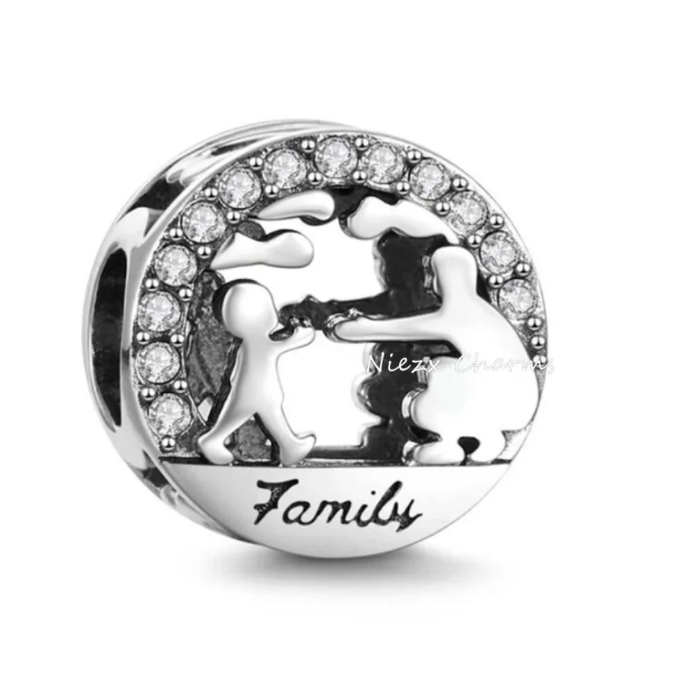 925 Silver Charm Family Tree Sunflower House Pendant DIY Bracelet Jewelry Gift for Women Fashion Trendy