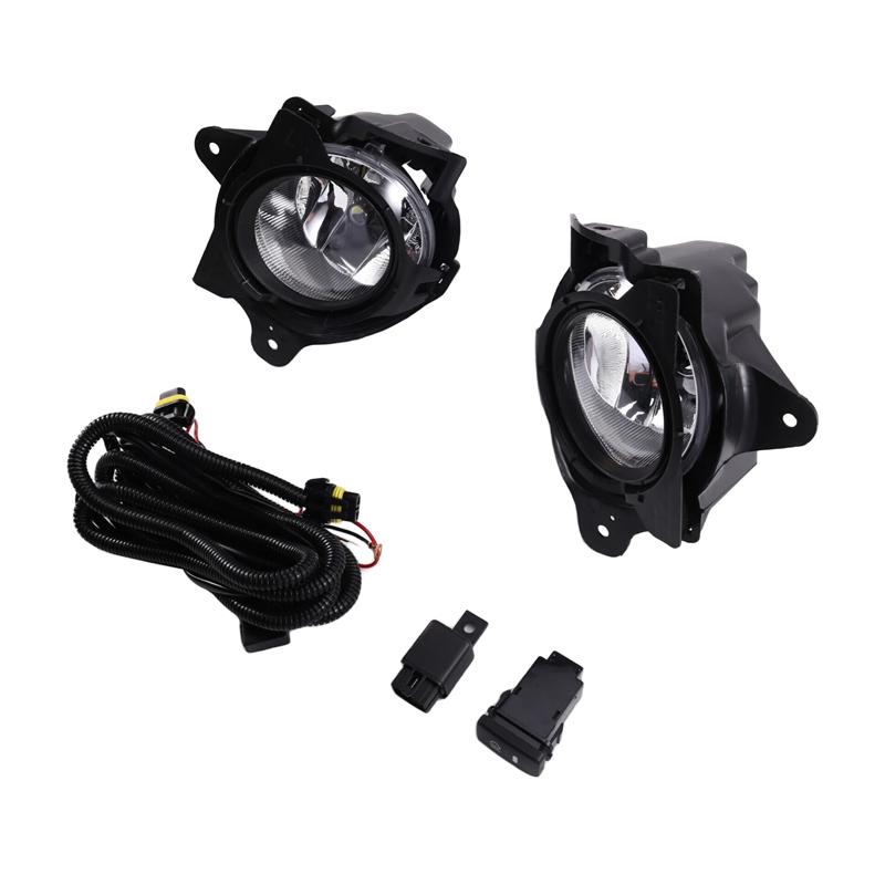 L10A Car LED Front Bumper Fog Light Set For Toyota Hilux VIGO MK7 2012 2013 2014 2015 2016 With Wires Switch Harness Kit