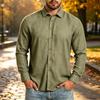Men's Slim Fit Long Sleeve Striped Business Casual Shirt with Pointed Collar for