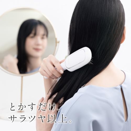 FESTINO Salon Care Styling Ion Brush (SMHB-027) [Sonic Vibration & Negative Ions] Compatible with Soft and Hard Cushions, Moisturizing Care, Washable