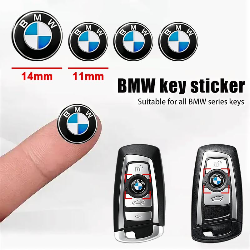 BBKQ7 11/14mm Car Styling Remote Key Emblem Sticker For BMW E46 E39 E90 E60 E36 F30 F10 E34 E30 F20 E92 M3 M4 M5 X5 X6 Accessories