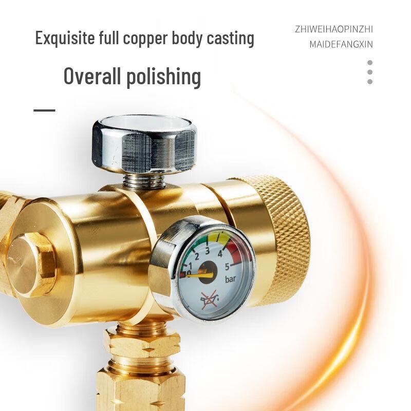 Pure Copper Gas Pressure Regulator & Gauge
