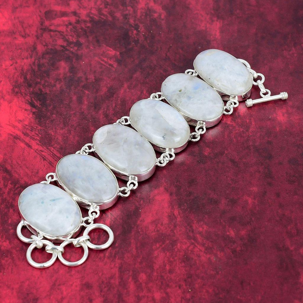 Amazing Rainbow Moonstone 925 Solid Sterling Silver Bracelet & Necklace Jewelry Set, Beauteous Gemstone Jewelry, Handmade Chain Jewelry Set For Love