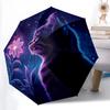 0106 Glowing Animals  Pattern, Automatic Folding Umbrella, Portable and Foldable Design, 8 Ribs, a Christmas or Birthday Gift.