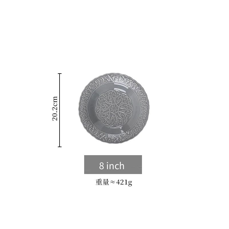 

Винтажная серая керамическая тарелка в европейском стиле блюда западной кухни обеденные тарелки блюдо для торта десерта предметы домашнего искусства столовая посуда