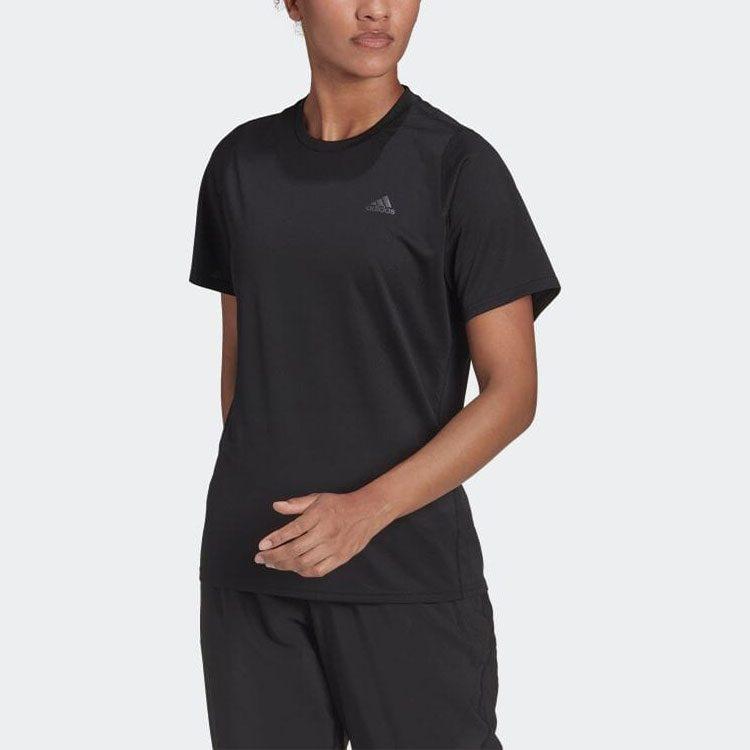 Adidas T Shirts Women's Black Crew Neck Moderate Straight Fit H57742