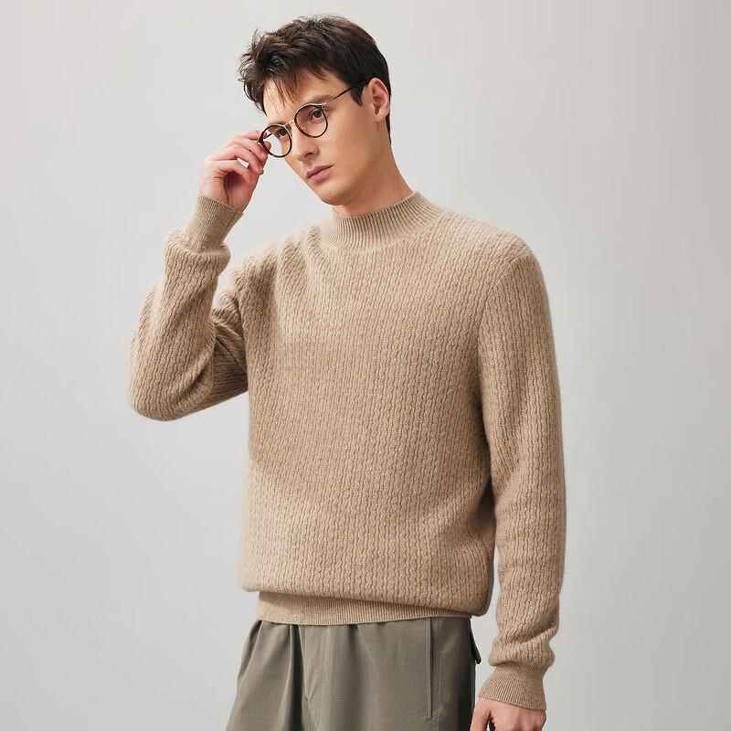 KEMEN BOCA Men's Cashmere Blend Semi-High Neck Sweater