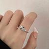 Adjustable Cat Ring Women Men Cute Lucky Finger Minimalist Open Band Vintage Style Copper Jewelry