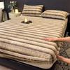 Set Lenzuolo con Angoli in Pelliccia di Coniglio Peluche: Foderato in Pile, Caldo per l'Inverno, Include Coprimaterasso - Set da 3 Pezzi per Letto Matrimoniale