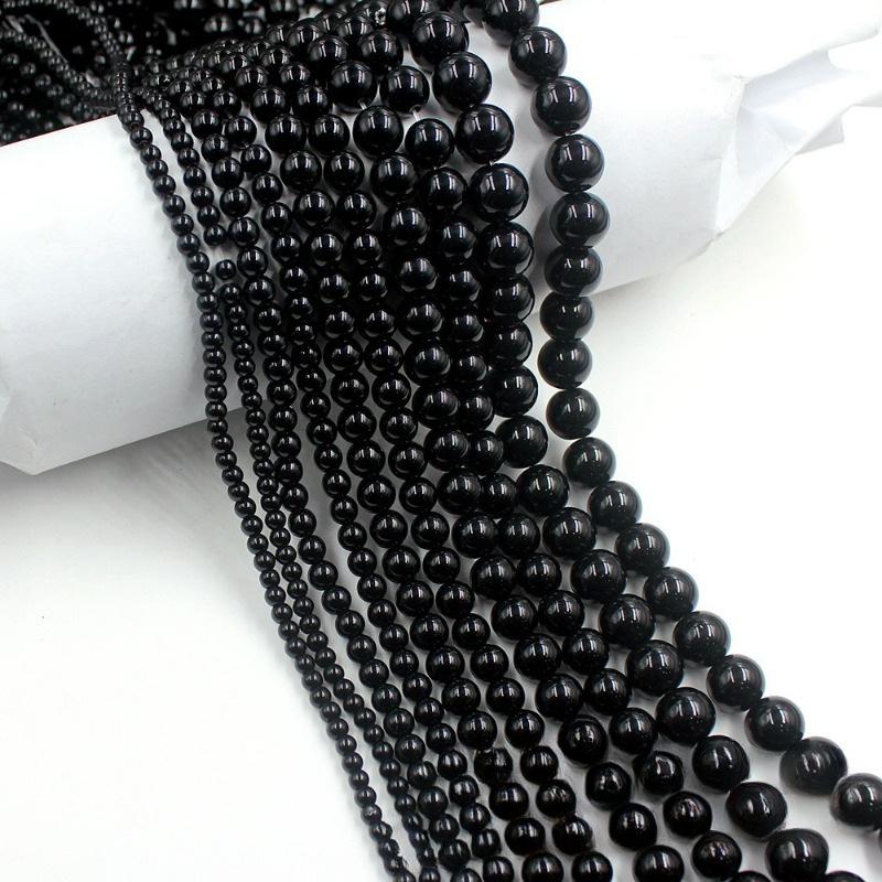 Black Glass Beads for DIY Crafts