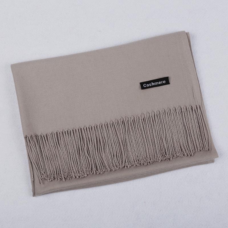 Two-Life Women's Solid Color Imitation Cashmere Scarf - Korean Style, Two-Way Shawl & Neck Gaiter for Autumn/Winter.