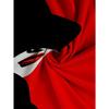 Women's Plus Size with Pocket Design Red Splicing Loose Long Sleeve T-Shirt