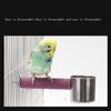 Bird Perch Stand With Feeding Bowl Wooden Quartz Sand Bird Cage Perch Stand Parrot Stainless Steel Food Water Bowls For Parakeet