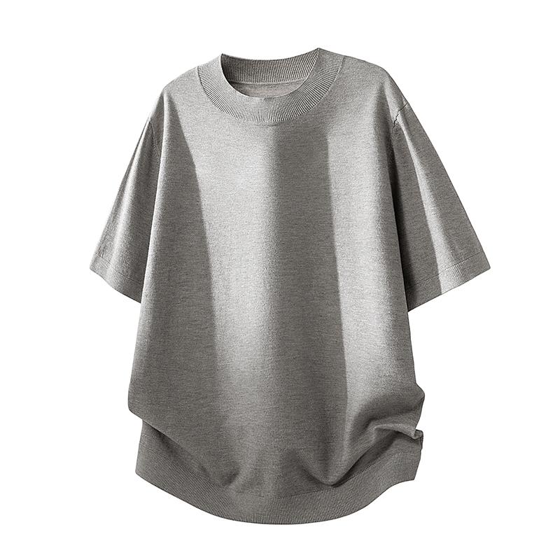 Short-sleeved Sweater Men's T-shirt Men's Round Neck Minimalist Casual Short-sleeved Men's Comfortable Nylon Cotton T-shirt