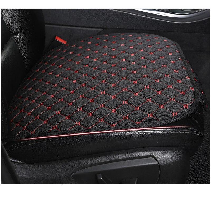 Linen Quilted Embroidered Car Cushion Without Backrest Four Seasons Universal Three-Piece Set
