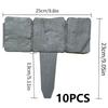 10pcs Garden Fence Edging,Home Garden Border Edging Plastic Fence Stone DIY Yard Landscape Plant Fence Fit for Lawn Yard Flow