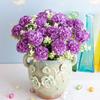 1 Bouquet Fake Flowers Charming Long-lasting 5 Heads Realistic Artificial Hydrangea Bouquet Garden Supplies