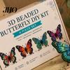 Entspannende Bastelprojekte 3D Perlen Schmetterling Set, Kleines Tier DIY Handgemachtes Kunst Set für Erwachsene mit Anleitung, Süßes 4er-Pack Schmetterlinge Perlenstickerei