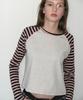 RONRON Outstitch Stripe Raglan Long Sleeve Pink