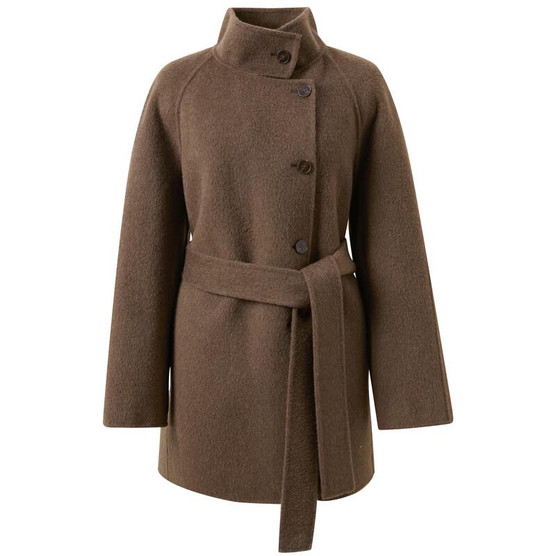 Sancai 2025 Winter Women's Retro Double-faced Wool Coat