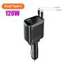 150W Car Charger PD30W Car Cigarette Lighter Adapter Voltage Display With Retractable Cable Fast Charger 22.5W For IOS Android
