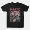 Men Black Print T-shirt Rick Grimes Vintage No-Cut Heat Transfer Print Cotton Tshirt