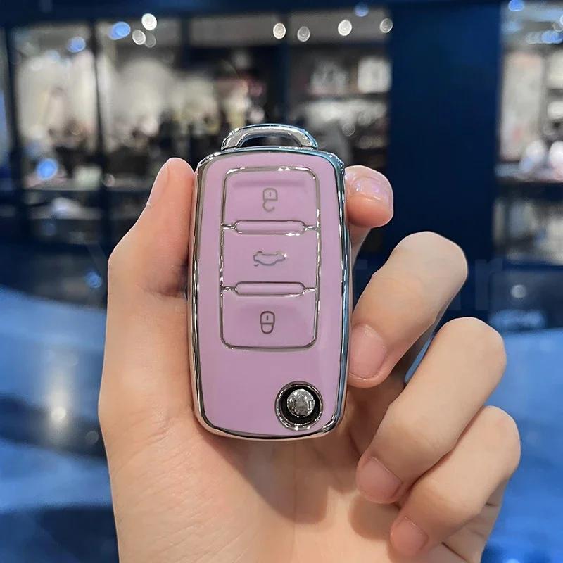 

Tpu Shell For Volkswagen Vw Passat Tiguan Beetle Polo Golf Caddy T5 Up Eos Skoda Octavia Seat Leon Altea Car Flip Key Case Cover
