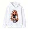 Kids Girls Boys Cute Cartoon Doll Print Pullover Hoodie, Cozy Long Sleeve Casual Sweatshirt For Daily Wear School Street Hip Hop Style Tops For