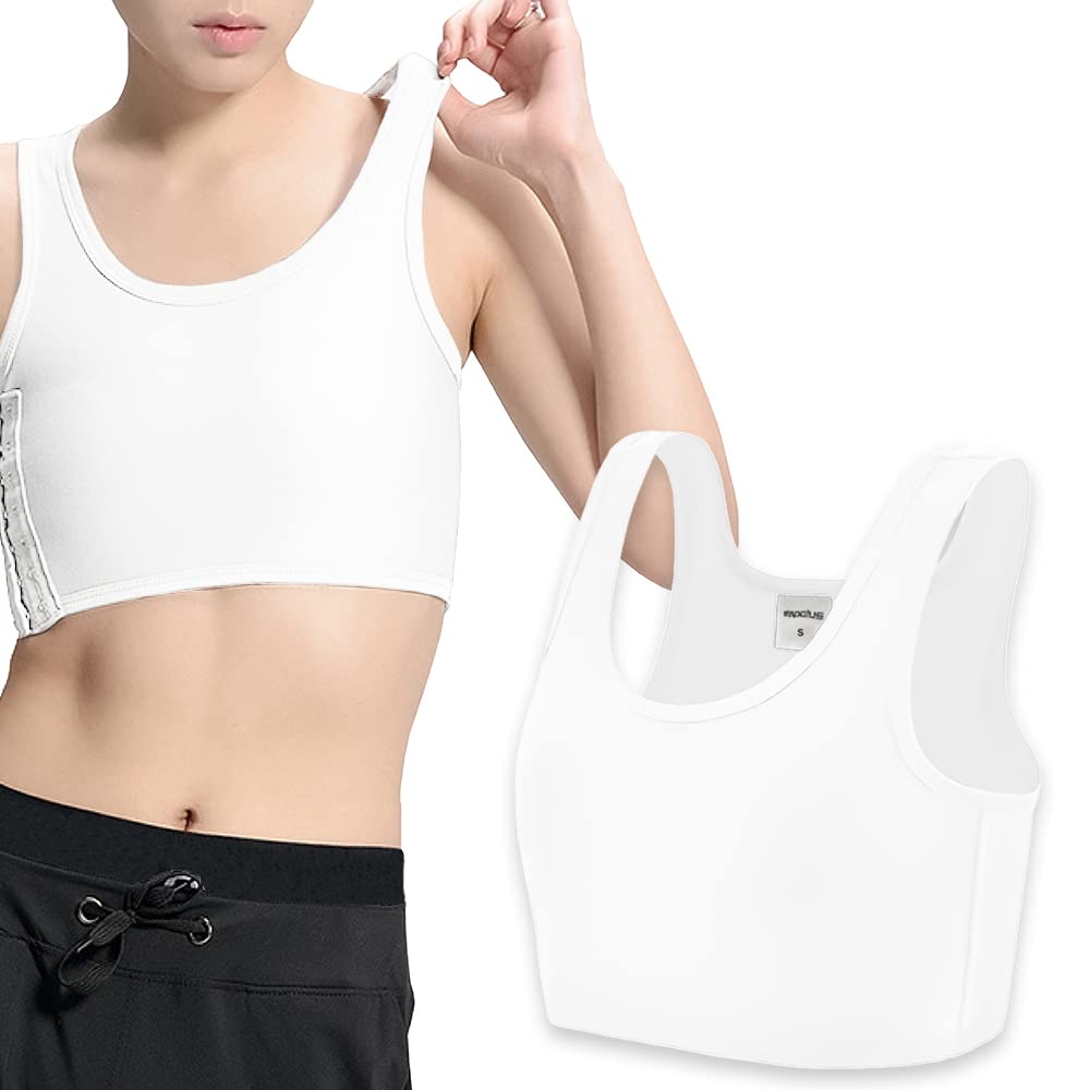 

Майка Sapolus делает грудь визуально меньше, предотвращает подпрыгивание груди при занятиях спортом, майка с тигром, топ для уплощения груди, майка-поддева, меньше, подпрыгивание, мужской бюстгальтер, (М, Белый) белый