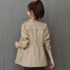 2026 New Korean Style Slim-Fit Windbreaker for Women, Spring and Autumn Stand-Up Collar Solid Color Coat