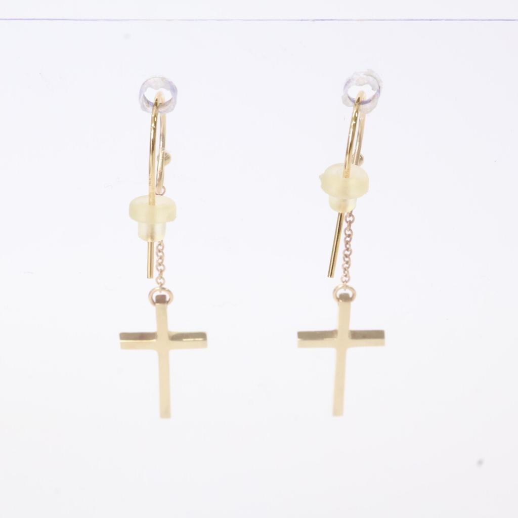 MIZUKI 14K Cross Chain Earring goldUsed
