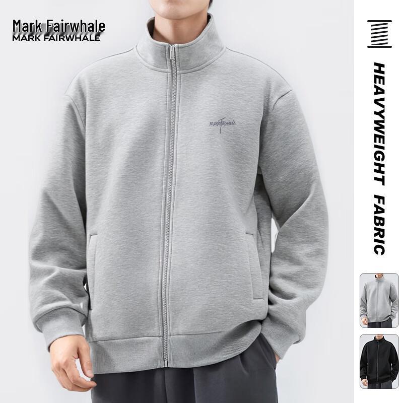 

Mark Fairwhale Men s Fall Letter Print Stand Collar Zip-Up Sweatshirt Jacket 3XL