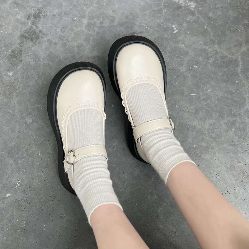 

Туфли Мэри Джейн школьница черные универсальные маленькие кожаные туфли увеличивающие рост ретро японские одинарные туфли обувь туфли-маффины JK кожаные туфли 35