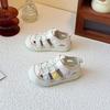 Girls sandals 2025 summer new children's bag head hollow breathable outdoor beach shoes soft sole non-slip baby shoes