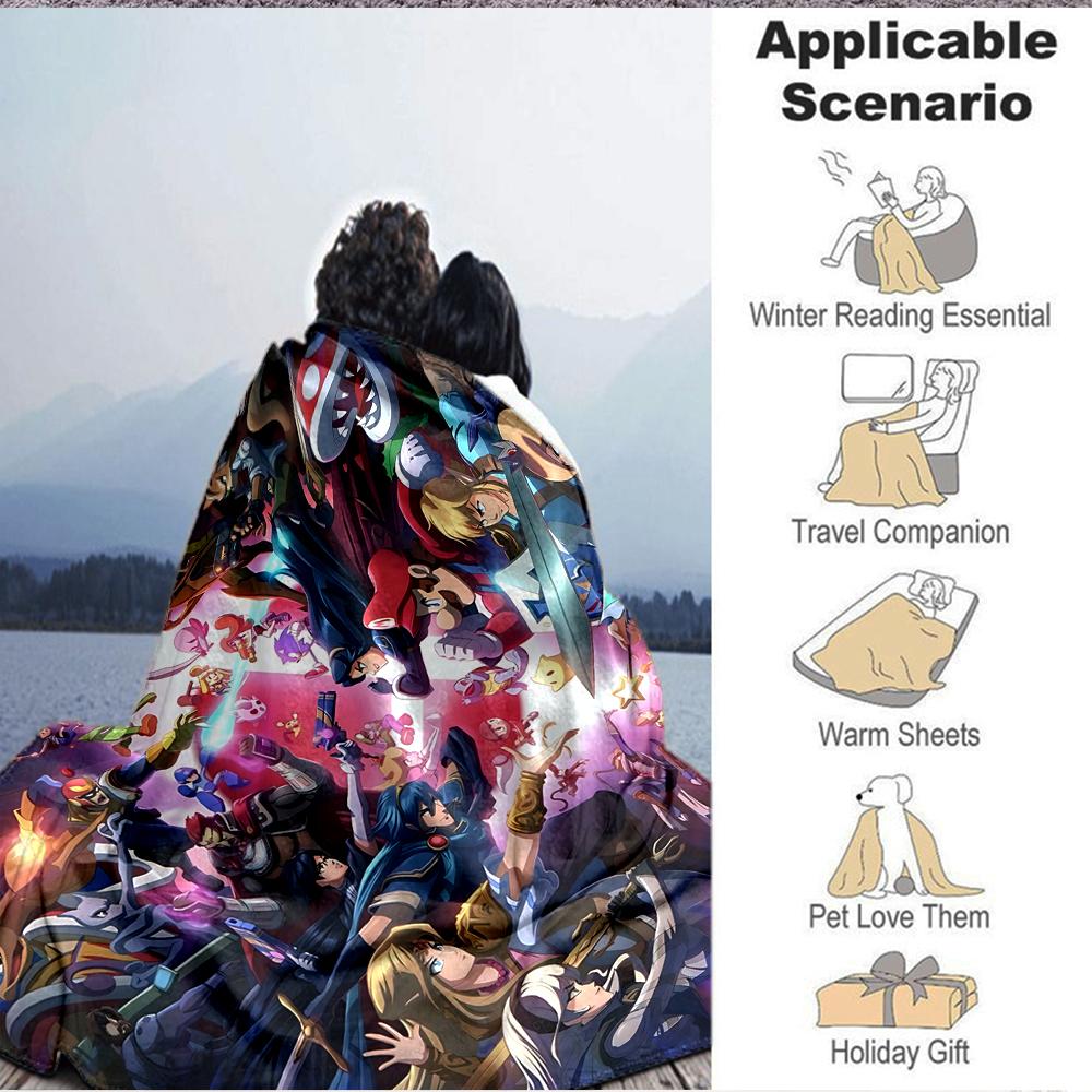 1Pc Superhero Vs Villain Battle Flannel Fleece Blanket Soft Warm Throw Blanket for Sofa Bed Couch Home Decor Lightweight Travel Nap Blanket Xmas Gift