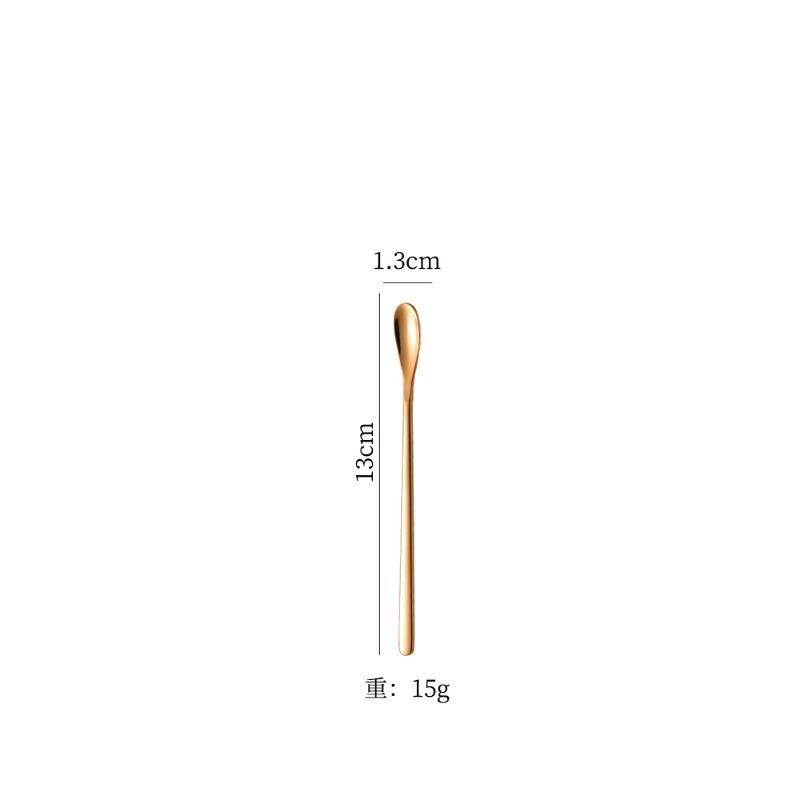 Stainless steel mixing spoon long handle coffee spoon dessert spoon creative ice spoon honey spoon milk tea bar spoon