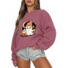 Women's Casual Fashion Round Neck Long Sleeve Halloween Printed Sweatshirt