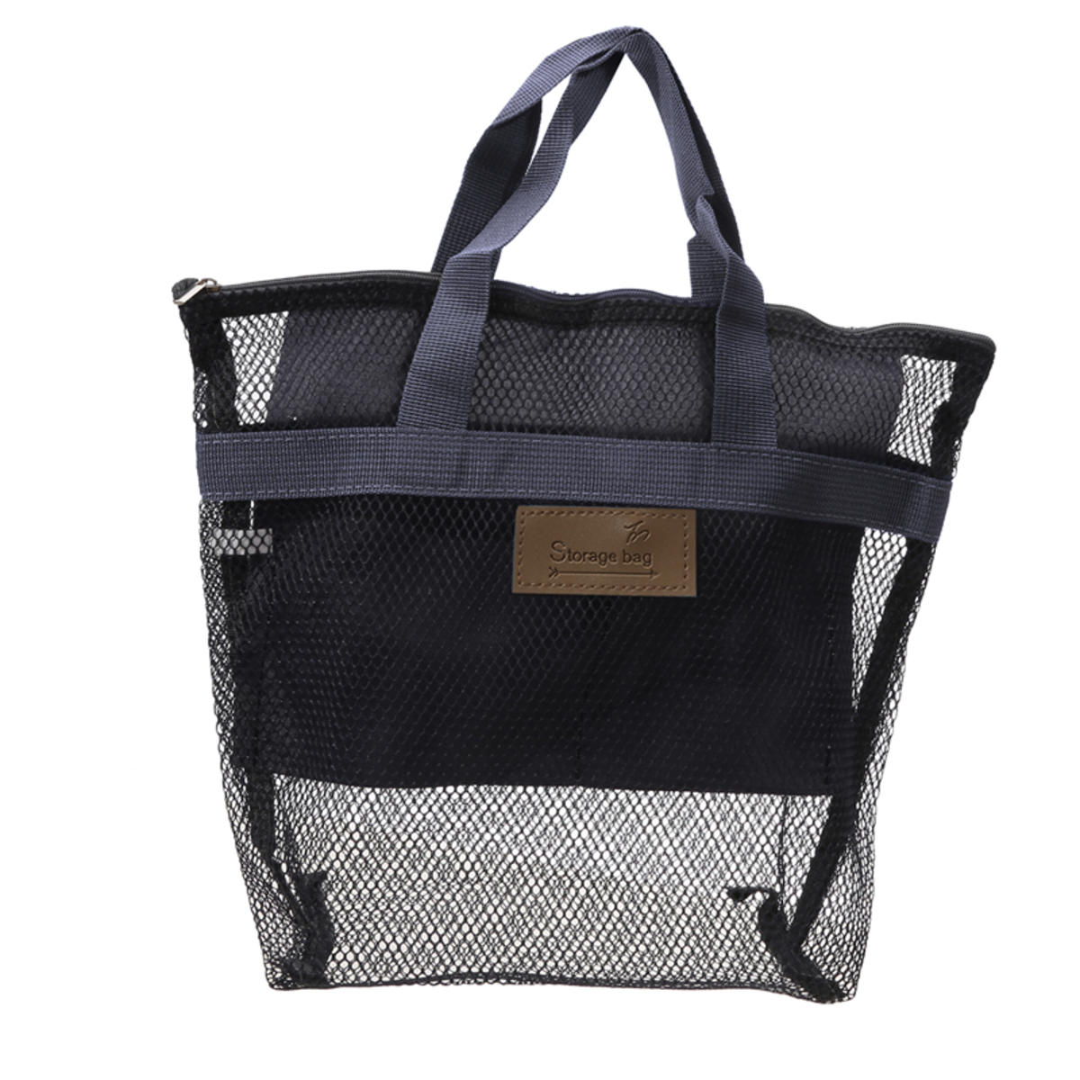 

Сетчатая сумка для хранения в душе, косметичка, портативный дорожный набор для мытья, многоразовая косметичка, органайзер для душа для ванной комнаты, общежития, пляжа, кемпинга темно-синий