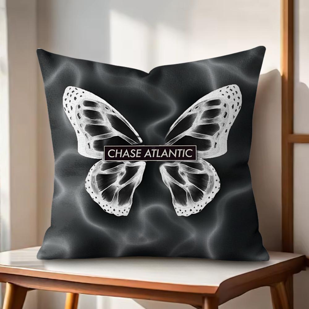 Rock Band CChase AAtlantic Cushion Cover Natural Linen Organic Fabric DoubleSided Printing Couch Pillow Covers Home Decor