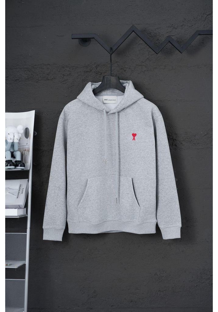 Amerikansk Hjärta Unisex Överdimensionerad A-linje Hip-Hop Tröja: Trendigt, Avslappnat, Mångsidigt för Höst/Vinter.