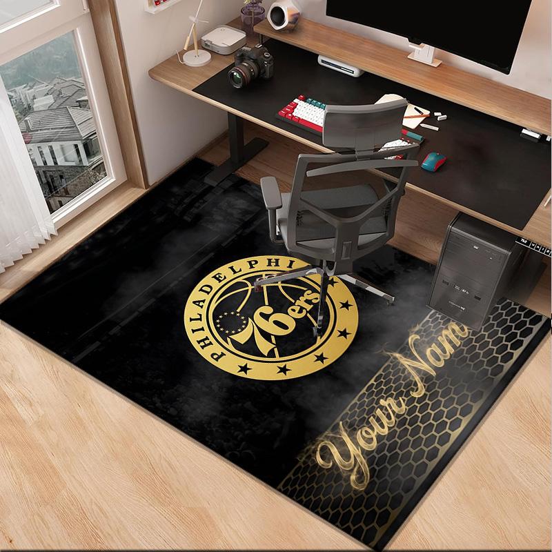Custom NamePhiladelphia Basketball Team Carpet, Indoor Rug, Chair Rug, Living Rooms, Doormat Made From Polyester Home Decor Birthday Christmas Gifts
